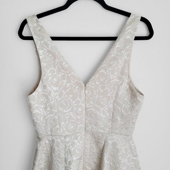 NWT Erin by Erin Fetherston Coco Jacquard Gold Embossed Fit & Flare Mini Dress - Picture 8 of 11